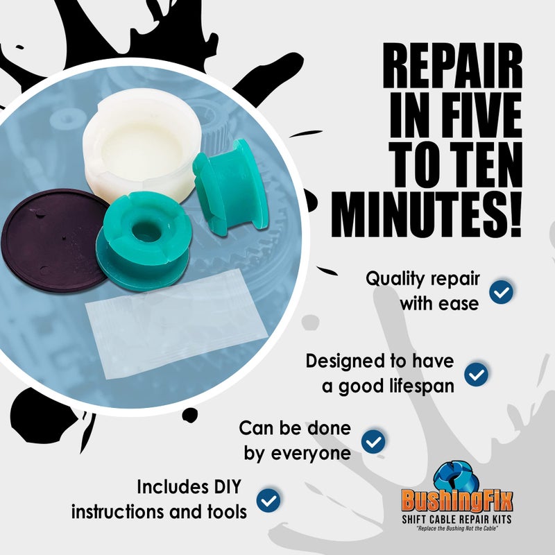 BushingFix.com BushingFix DA1KIT Manual Transmission Shift Tensioner Rod Bushing Repair Kit, Shifter Cable Bushing Fits Select Fiat, Jeep, and Dodge Models, Manual Transmission Shift Cable Replacement Bushing - Image 3